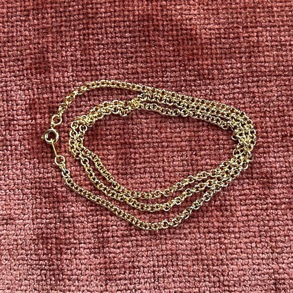 22" 18K GOLD PLATED ROLO CHAIN NECKLACE - Picture 3 of 5